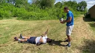 skills training catch the high ball by two at home