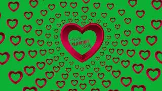 Love Heart on Animation Green Screen Background | 4K | FREE TO USE