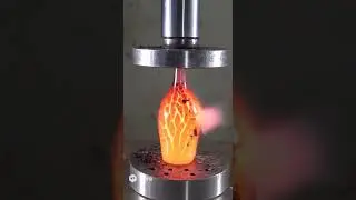 Volcanic Glass: Hydraulic Press vs. Red-Hot Glowing Glass Bottle (Extreme Melt ASMR) 🔥🌋