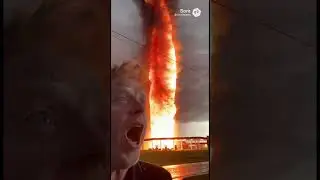 Tornado Hits Gas Station and Turns Into a FIRENADO 😳🔥🌪️