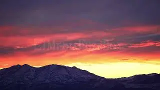 8K Stock Video - Sunset over the mountains in Utah during winter
