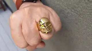Metalic Gold Skull Ring