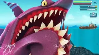 NEW GIANT NEON BUZZ SHARK UNLOCKED AND GAMEPLAY - Hungry Shark World