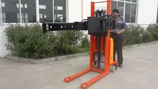 semi electric paper roll rotating and lifting machine半电动电翻转纸筒夹抱车