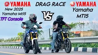 Yamaha MT15 TFT display vs Yamaha MT15 Drag race video 