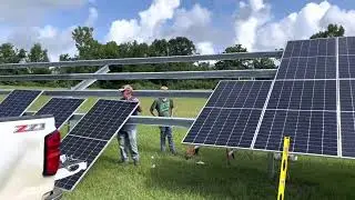 Solar Power Project - PV Array Assembly - ZNShine PV Panels & Sinclair Ground Mount
