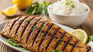  ASMR Perfectly Grilled Barbeque Fish with  Steamed Rice | Smoky, Soft#asmr#usashorts#usa #shortfeed