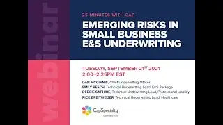 25 Minutes with Cap: Emerging Risks in Small Business E&S Underwriting Webinar