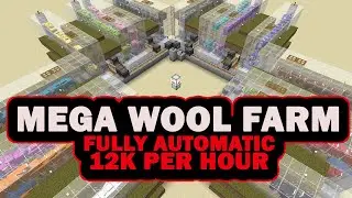 Minecraft Mega Automatic Wool Farm Tutorial 1.16+ 12k items per hour