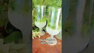 Pintura em vidros Lindas ta&ccedil;as tropicais, aprenda a pintar passo a passo!