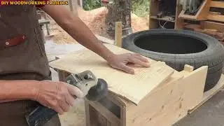 Creative Ideas From Recycled Materials // How To Make A Unique Kids Car From Recycled Tires And Wood
