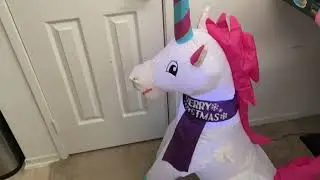 Holiday Time Inflatable Unicorn Christmas Decoration