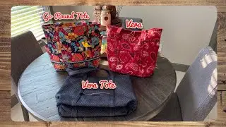Comparing Vera Bradley: Go Round Tote, Vera (old), Vera Tote (newer)