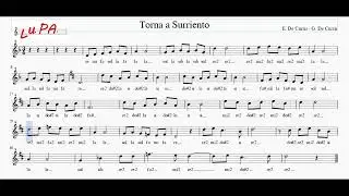Torna a Surriento - Flauto - Note - Spartito - Tutorial - Karaoke - Recorder - Instrumental - Record
