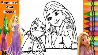 Beautiful Disney Princess Rapunzel And Pascal Coloring Book Page For kids and adults/Rapunzel color