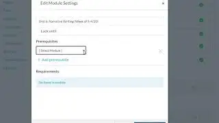 Adding Module Prerequisites in Canvas