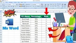 Excel RANK Formula | Calculate Rank Easily in Excel #ms word tutorial  #computer 