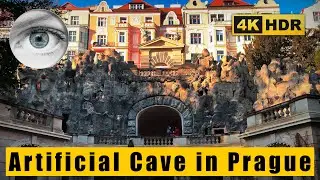The Artificial Cave in Prague 🌳 Havl&iacute;ček Gardens, Gr&eacute;bovka 🍇 Vinohrady  🇨🇿 Czechia 4k HDR Walking