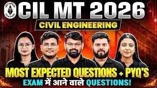 CIL MT 2026 Civil Engineering! 🔥 Most Expected Questions & Previous Year Questions