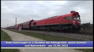 Viele Güterzüge bei Althengenberg in 2 Stunden, sowie Schnell und Nahverkehr  -  AL  # 116/004/022
