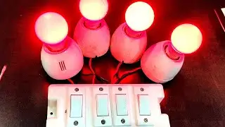 4 Switch And 4 Bulb Holder connection  #electric #wiring #electrical #extensionsocket