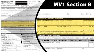 Filling out Section B of the MV1 WI Title & License Plate Application