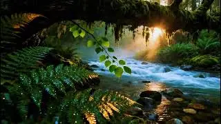 Tranquil Forest Nature Ambience | Gentle River Stream Ambience | Calming Birdsong in the Forest