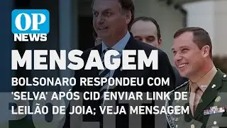 Bolsonaro respondeu com 'selva' ap&oacute;s Cid enviar link de leil&atilde;o de joia; veja mensagem l O POVO NEWS