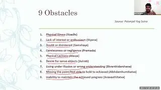 70th Refresher-Nine obstacles on the path of Self Development-26.12.2021 Dr Hari Kumar V