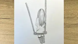 How to Draw a Little Girl on a Swing || Drawing Tutorial || Easy Pencil Drawing