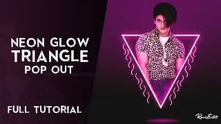 Neon Glow Triangle Pop Out PhotoShop Tutorial | RaviEdits