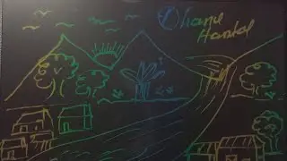 Mountain Waterfall Drawing #viralreels  #drawing #art #dhanu 