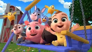 Animals(Goat, Turkey, Donkey) Play on the Swing | Lalafun Nursery Rhymes & Kids Songs