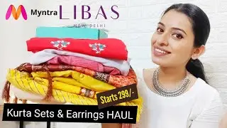Myntra Libas Festive KURTA Sets Haul 2020 | EORS Sale/Saree & Earings Starts at 299/-