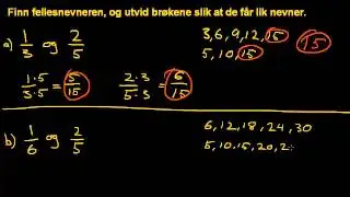 Brøk - Finne fellesnevner
