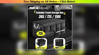 SEAMETAL Foldable Trunk Storage Box Waterproof Oxford Cloth 110L Large-Capacity Car Organizer for
