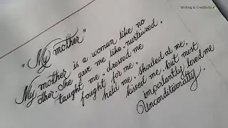 My Mother || English Handwriting || Cursive writing practice 