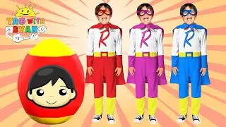Tag with Ryan - Titans Battle - Red Titan vs Dark Titan vs Blue Titan Mystery Surprise Egg Gameplay