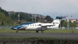 Piaggio P-180 Avanti II (2-COOL) aterrizaje y despegue San Sebastián