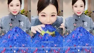 ASMR SHAVED ICE WITH MATCHA POWDER/ICE EATING 