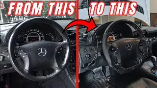 W203 C32 AMG Carbon Fiber Flat Bottom Steering Wheel!!