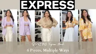*NEW* EXPRESS Spring 2022 Try-on Haul | 6 pieces, multiple ways | Size S/Petite | House of CasLla