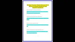 Nursing Theorist Patricia Benner From Novice to Expert Questions and Answers Graded A2288 636x882