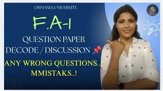 WRONG ❌️ F.A-1 | FINANCIAL ACCOUNTING 1 | SEM-1 OU | QUESTION PAPER  DISCUSSION | &lrm;⁨@shivanipallela