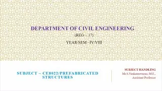 Prefabricated structures | Unit 3 Design Principles | Part - 3 Lecture | In English