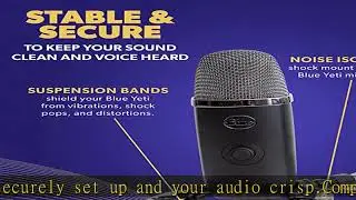 Auphonix Pro Microphone Shock Mount - Mic Holder Compatible w/Blue Yeti, Snowball & Pro Microphones