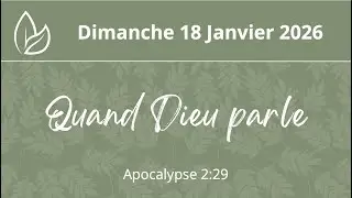 CELR MELUN - Dimanche 18 Janvier 2026 à 11h30 - Mathieu DUNYS - Quand Dieu parle