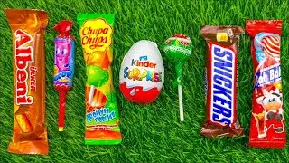 ASMR Most Popular Candys / some lots of colorful rainbow lollipop candy / unpacking chocolate eat