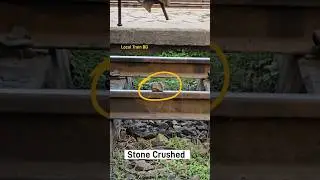 Stone on railway track, crushed! #line #track #crush #shorts