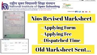 Nios Revised Marksheet Apply Fee Dispatch Time Old Marksheet Need To Sent | Task Is Helping (NIOS)